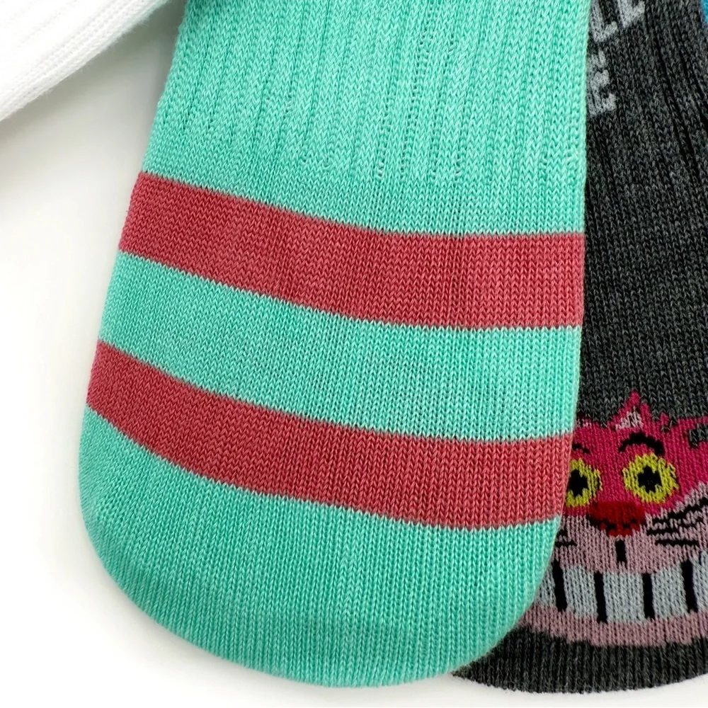New Disney Alice in Wonderland Womens No Show Socks Mad Hatter Cheshire Cat Gift